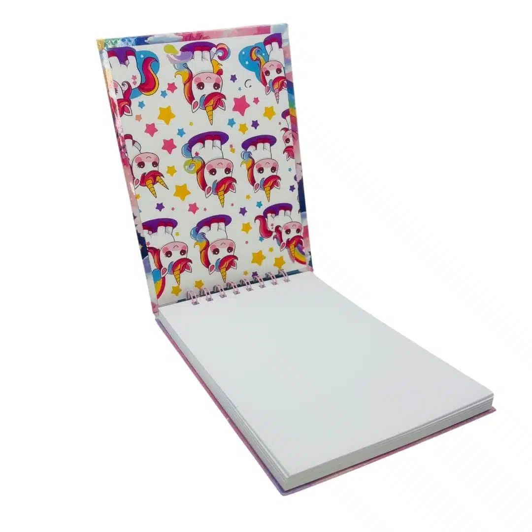 Croquera A5 80 Hojas Lisas Blancas Diseño Unicornio - Imagen 2
