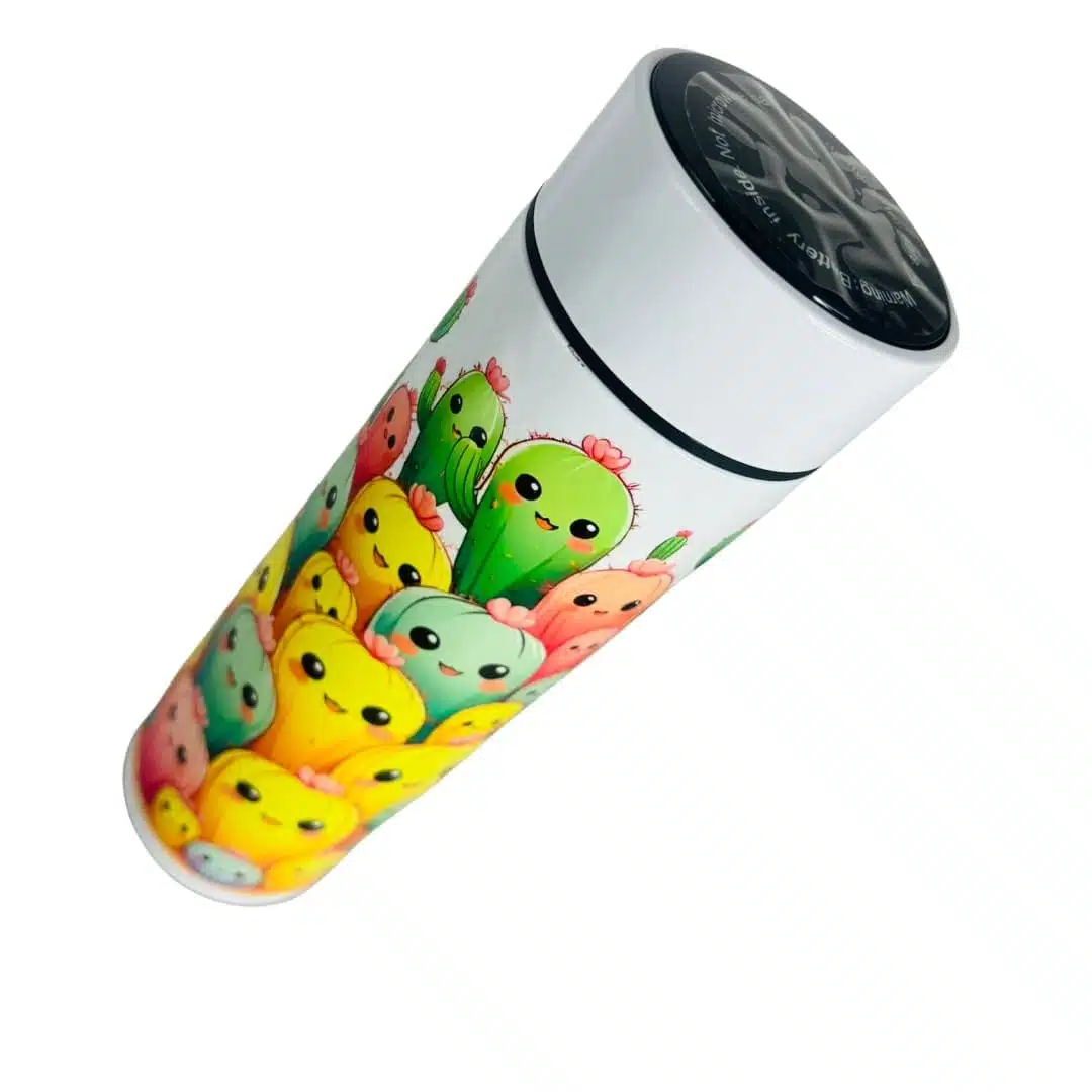 Termo Digital de Acero Inoxidable 450ml para Líquidos Diseño de Cactus - Imagen 4