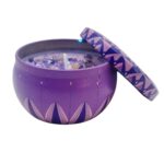 Vela 6cm Morada Aroma Lavanda con Piedras Amatista y Glitter