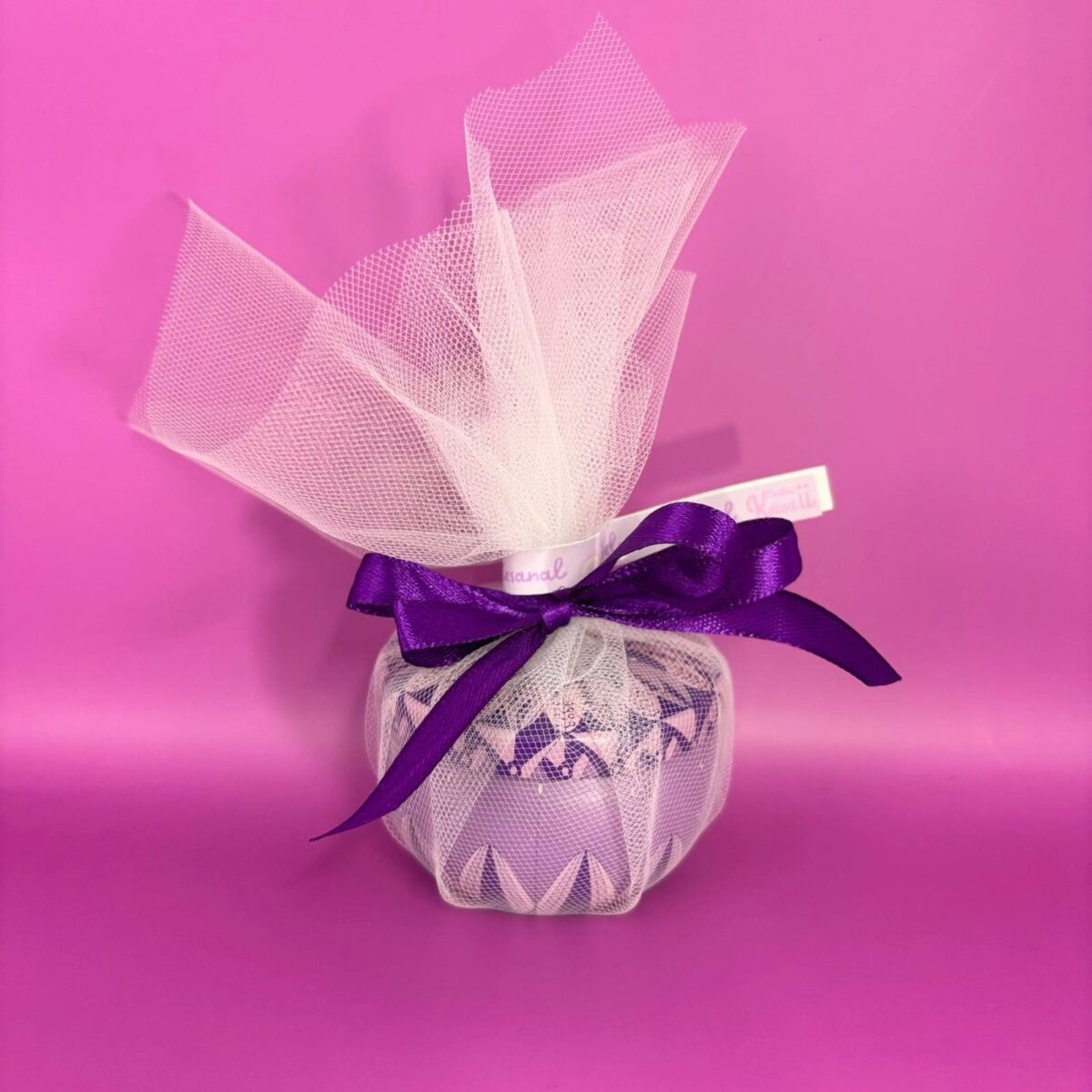 Vela 6cm Morada Aroma Lavanda con Piedras Amatista y Glitter - Imagen 4