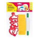 Set Accesorios de modelado 6 moldes + 6 moldes de corte + rodillo Jovi