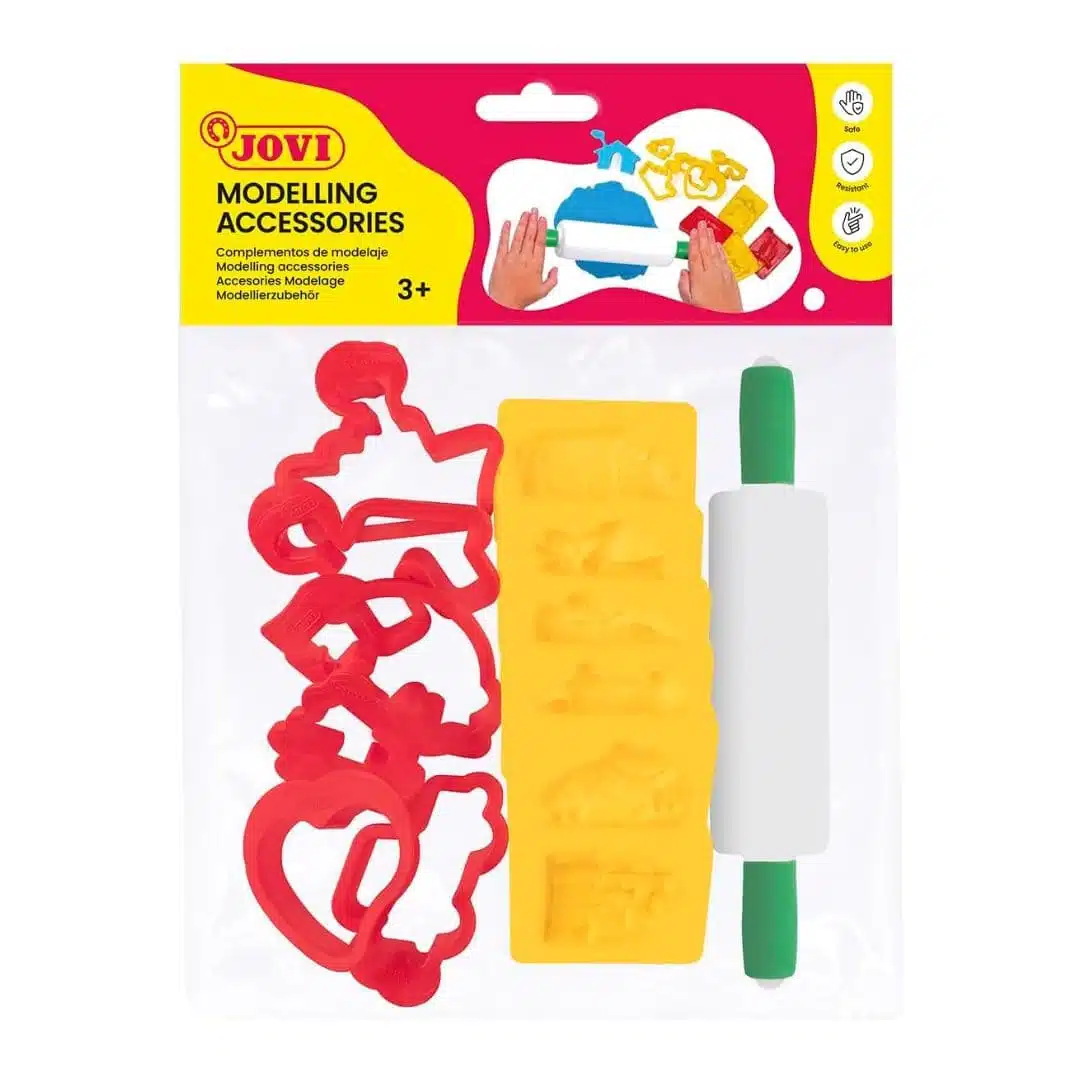8412027002080 Set Accesorios de modelado 6 moldes + 6 moldes de corte + rodillo Jovi - Imagen 1
