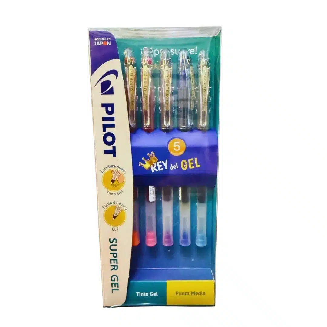Set 5 Lápices Súper Gel 0.7mm Pilot - Imagen 1
