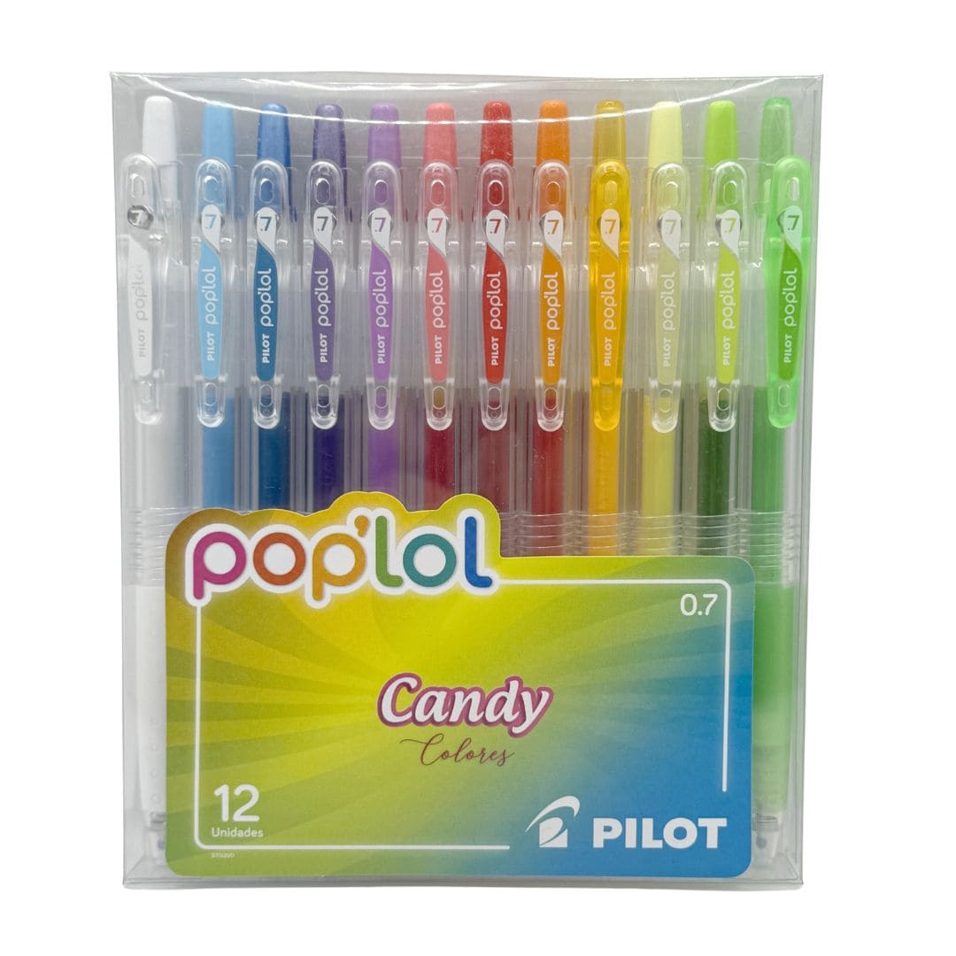 BLPL708 Set 12 Lápices Tinta Gel 0.7mm Pop Lol Colores Candy Pilot - Imagen 1