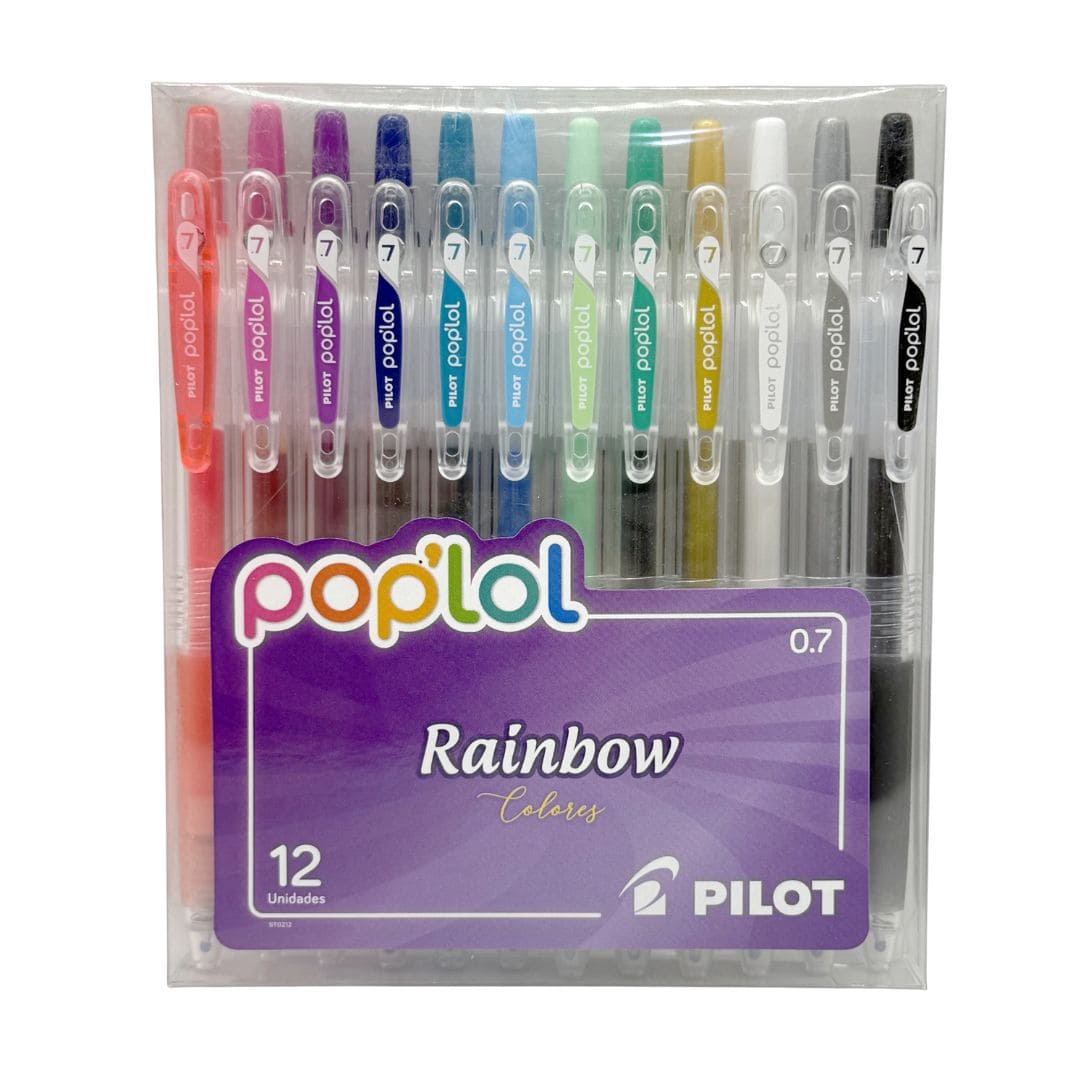BLPL714 Set 12 Lápices Tinta Gel 0.7mm Pop Lol Colores Rainbow Pilot - Imagen 1