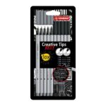 Set 10 Marcadores Creative Tips Arty Negros y Grises Stabilo