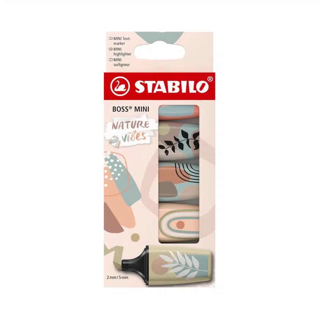 Set 5 Destacadores Stabilo Boss Mini Nature Vibes - Imagen 1