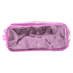 Estuche Escolar Doble Cierre Rosa Metalizado Adix