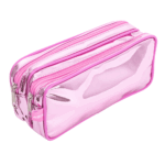 Estuche Escolar Doble Cierre Rosa Metalizado Adix - Imagen 2