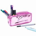 Estuche Escolar Doble Cierre Rosa Metalizado Adix - Imagen 3