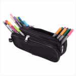 Estuche Escolar Triple Cierre Negro Adix - Imagen 4