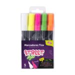 Set 5 Marcadores Tiza Fluorescentes Adix