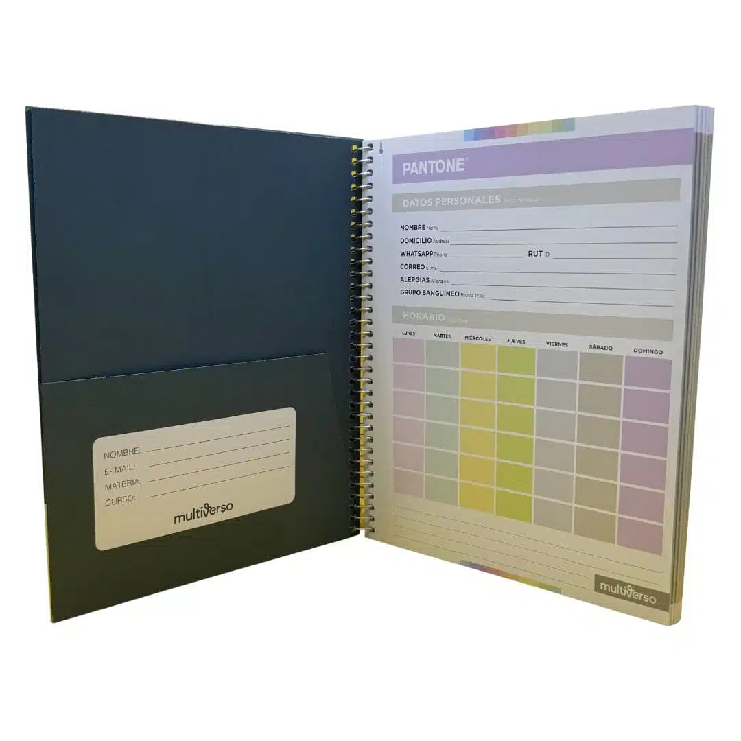 Cuaderno Medio Oficio 150 Hojas Cuadriculadas 5mm Nature Color Pantone (Elige Color) - Imagen 5