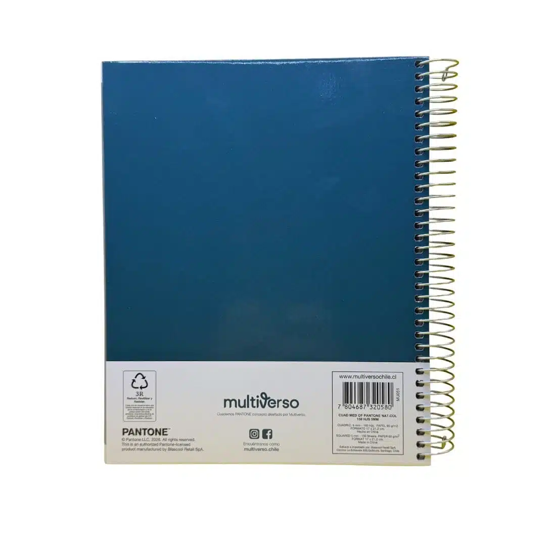 Cuaderno Medio Oficio 150 Hojas Cuadriculadas 5mm Nature Color Pantone (Elige Color) - Imagen 9