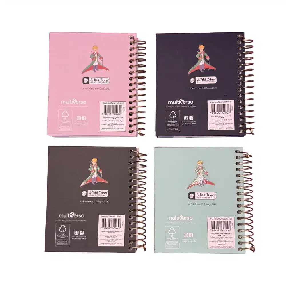 Cuaderno Mini Pocket 100 Hojas Cuadriculadas 5mm El Principito Multiverso (Elige Diseño) - Imagen 4
