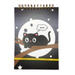 Croquera B5 70 Hojas Negras Diseño Gatito Silencioso