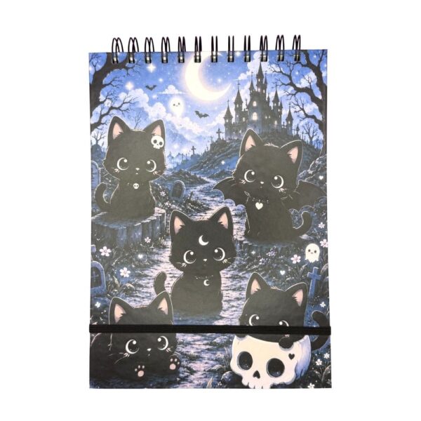 Croquera B5 100 Hojas Blancas Diseño Gatitos Embrujados