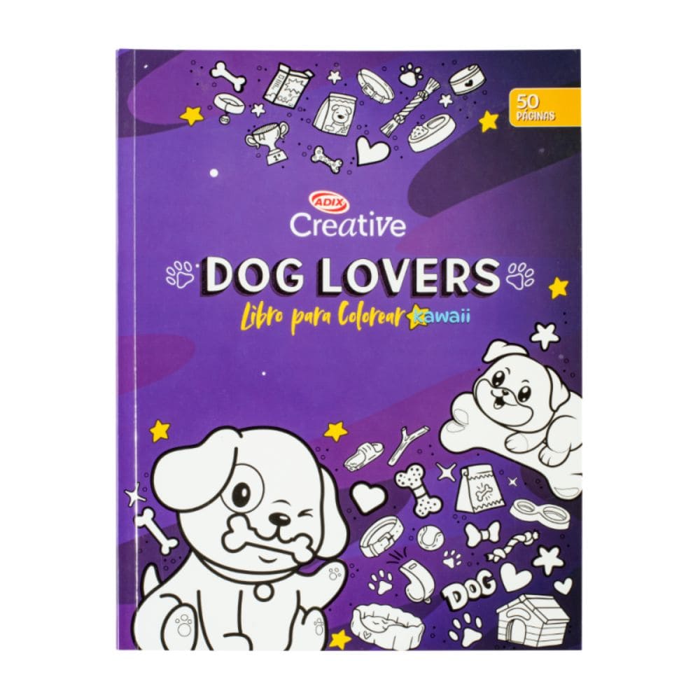 7807219058630 (1) Libro para Colorear Kawaii 50 Páginas Dog Lovers Adix Creative - Imagen 1